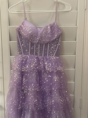 Camille La Vie Lavender Satin Dress